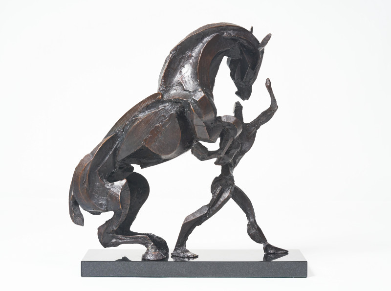 Sophie Dickens - Rearing Horse and Groom