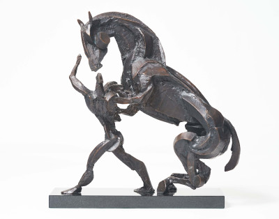 Sophie Dickens - Rearing Horse and Groom