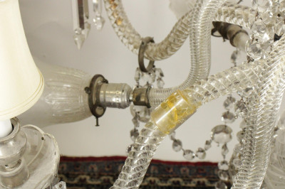 Victorian Molded &amp; Cut Glass 6-Light Chandelier