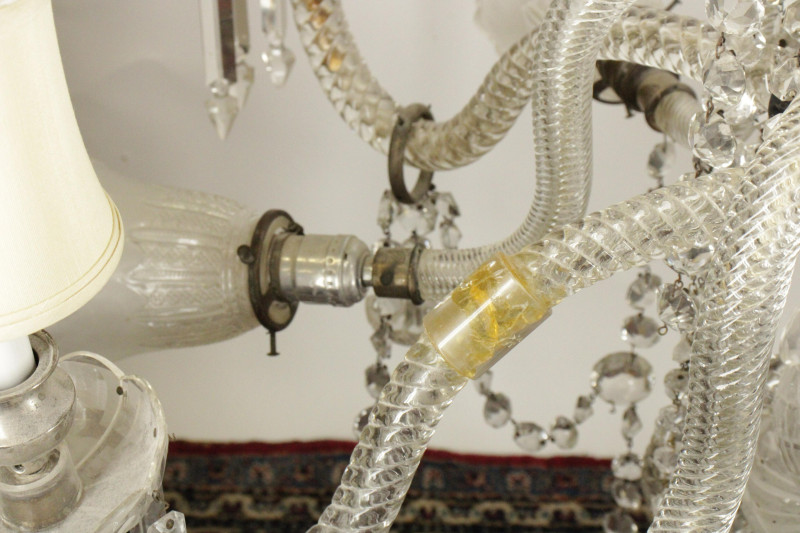 Victorian Molded &amp; Cut Glass 6-Light Chandelier