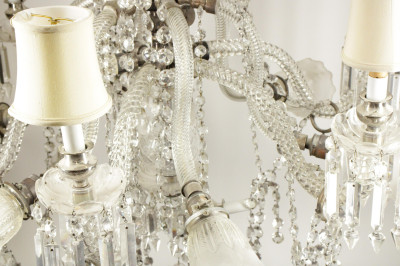 Victorian Molded &amp; Cut Glass 6-Light Chandelier