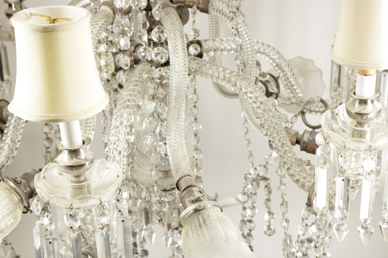 Victorian Molded &amp; Cut Glass 6-Light Chandelier