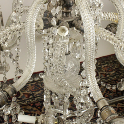 Victorian Molded &amp; Cut Glass 6-Light Chandelier