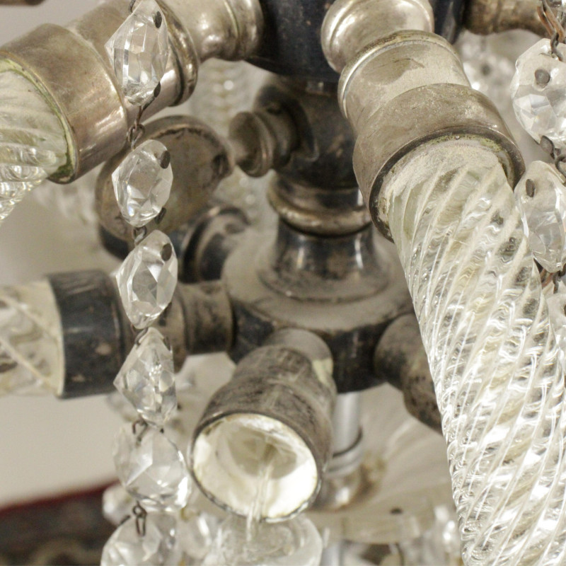 Victorian Molded &amp; Cut Glass 6-Light Chandelier