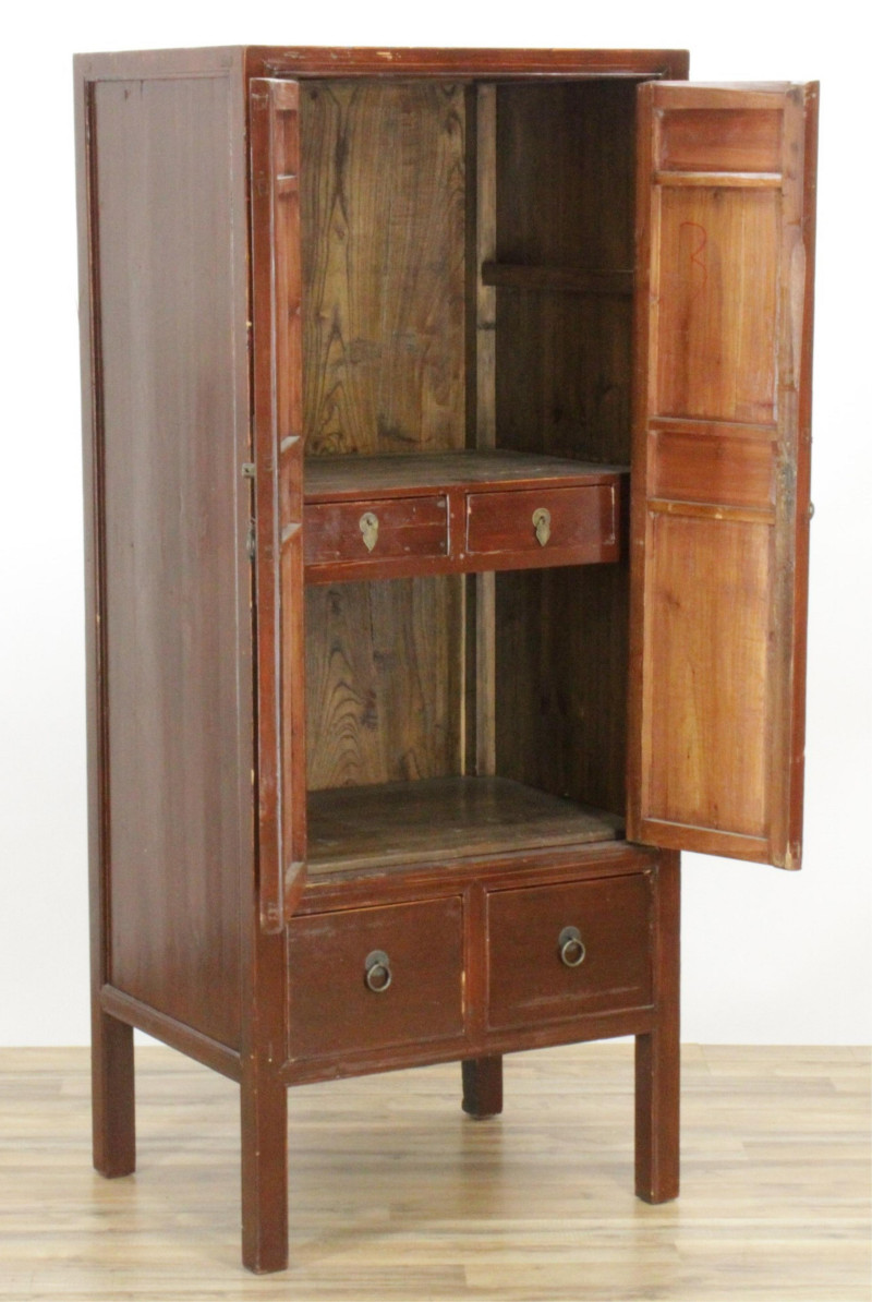 Chinese Painted Hardwood Armoire