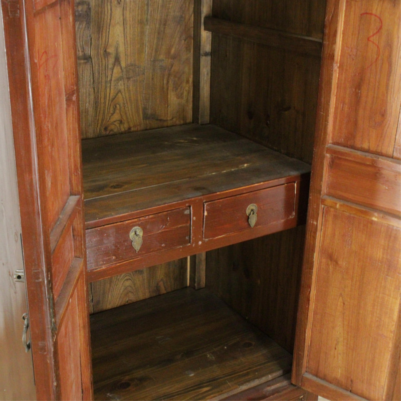 Chinese Painted Hardwood Armoire