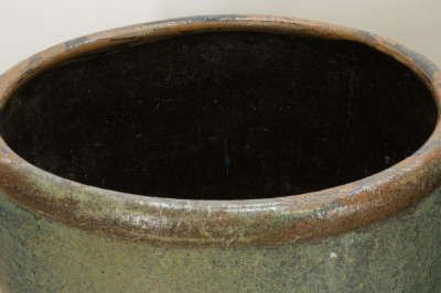 Pair of Large French Glazed Terra Cotta Planters
