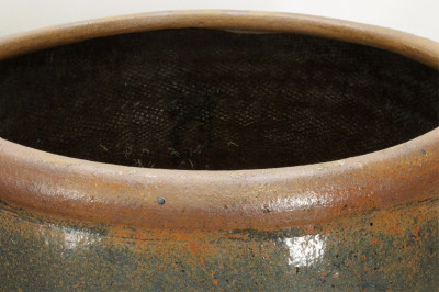 Pair of Large French Glazed Terra Cotta Planters