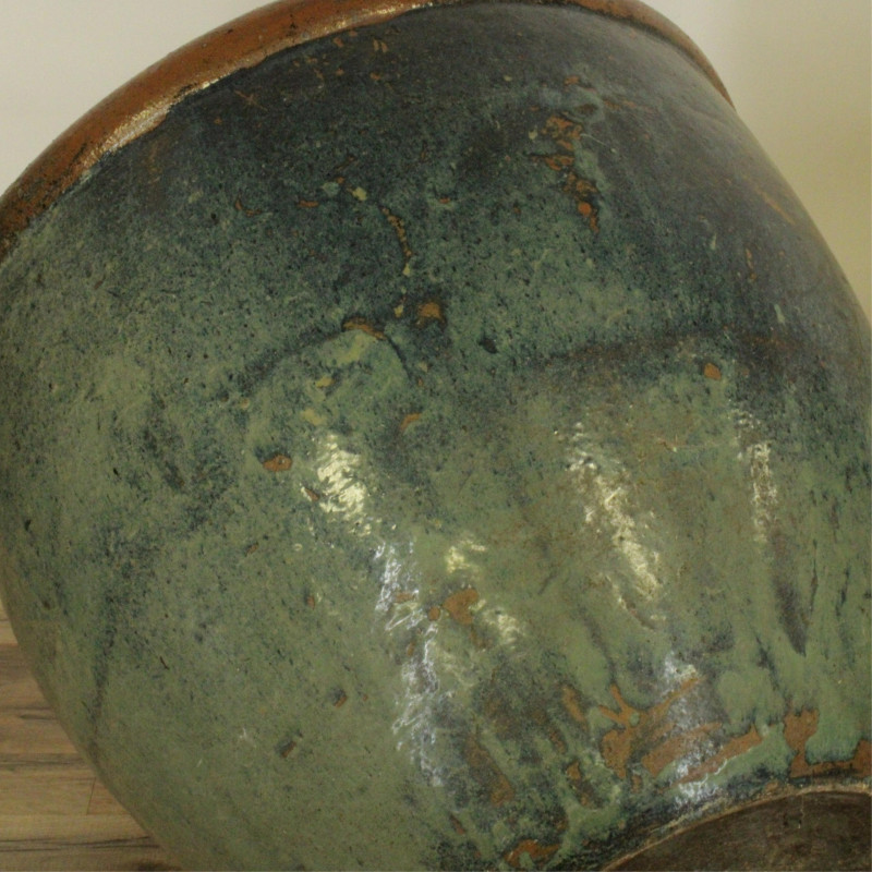 Pair of Large French Glazed Terra Cotta Planters