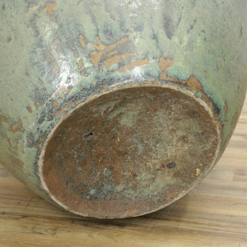 Pair of Large French Glazed Terra Cotta Planters