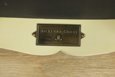 Mackenzie Childs &apos;Forest Fish&apos; High Back Bar Stool