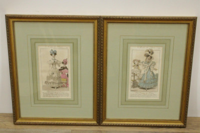 8 Modes de Paris Hand Colored Engravings