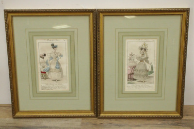 8 Modes de Paris Hand Colored Engravings