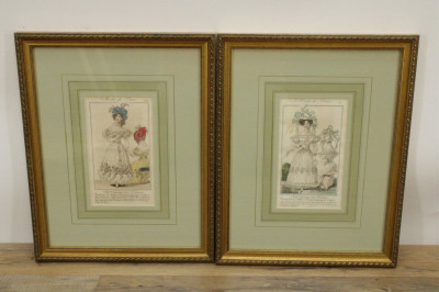 8 Modes de Paris Hand Colored Engravings