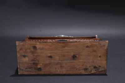 Victorian Silverplate Mounted Oak Tantalus, 19 C.