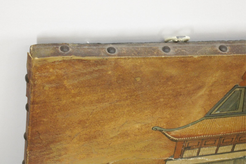 Chinese Paint Decorated 4 Panel Screen