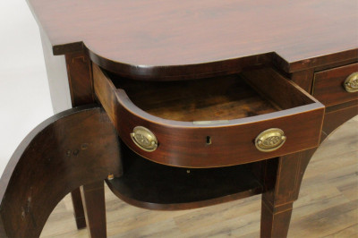 George III Mahogany Inlaid Bow Front Sideboard