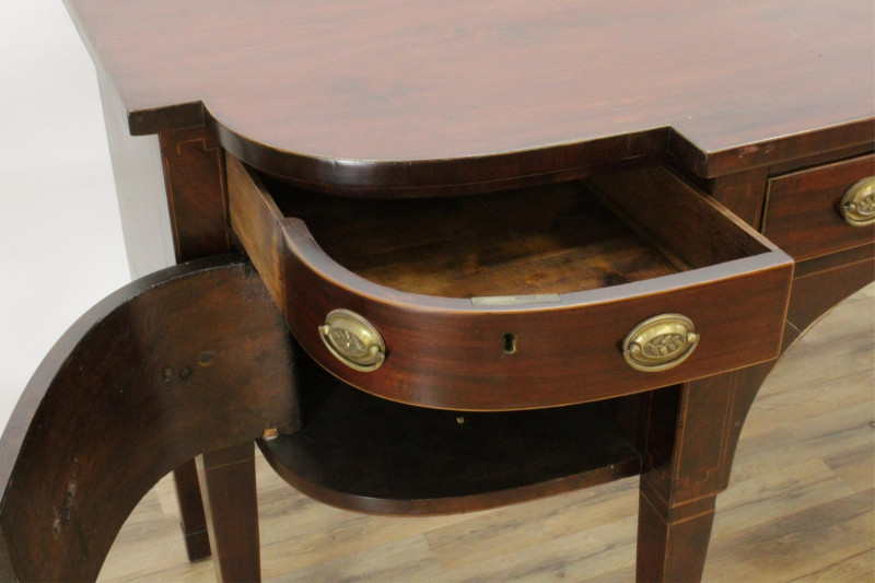 George III Mahogany Inlaid Bow Front Sideboard