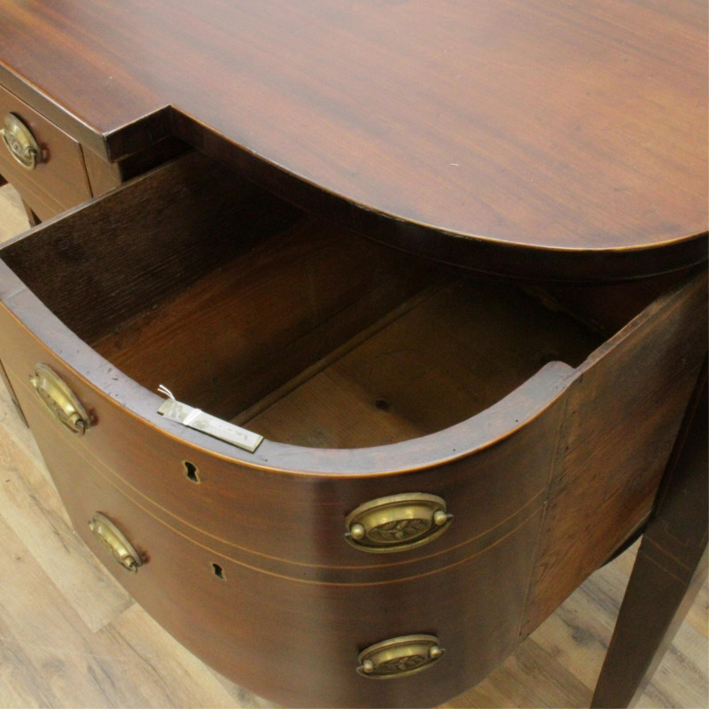 George III Mahogany Inlaid Bow Front Sideboard