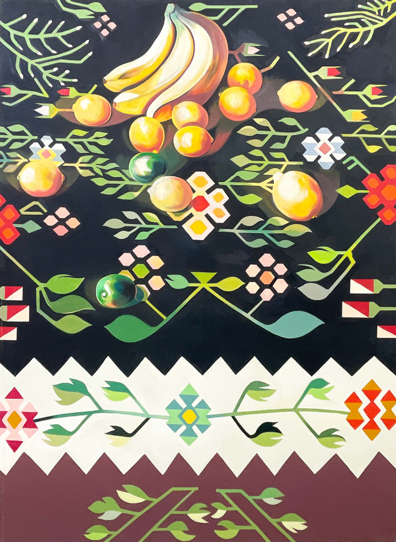 Lowell Nesbitt - Fruit on Romanian Rug II