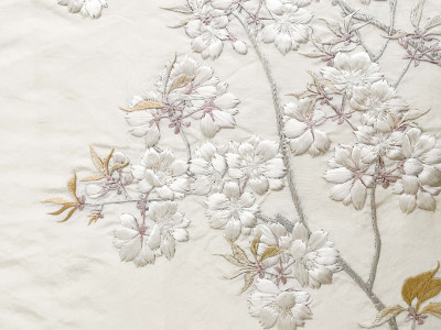 Two Republic Era Chinese Export Embroidered Silk Tablecloths
