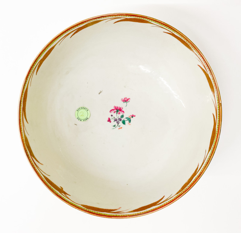 Chinese Export Satirical Punch Bowl, &apos;Sauney&apos;s Mistake&apos;