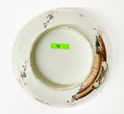 Chinese Export Satirical Punch Bowl, &apos;Sauney&apos;s Mistake&apos;