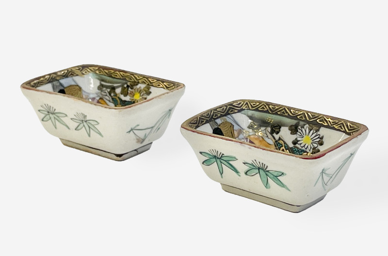 Two Small Japanese Kutani Dishes