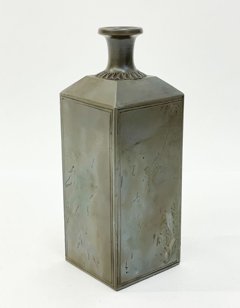 Ao-Bizen Square Bottle