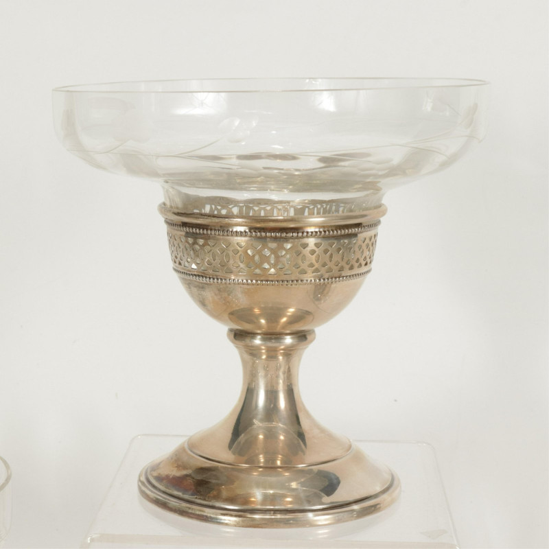 Set of 10 Sterling Silver and Glass Compotes