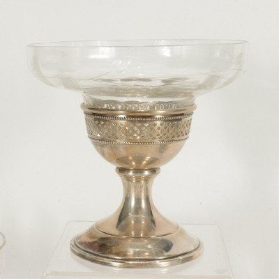 Set of 10 Sterling Silver and Glass Compotes