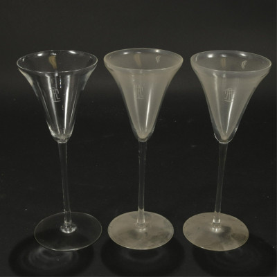 Set of 24 R. Lalique Sevres White Wine Glasses