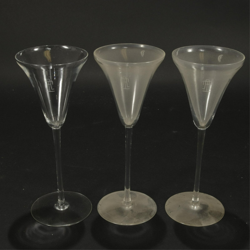 Set of 24 R. Lalique Sevres White Wine Glasses