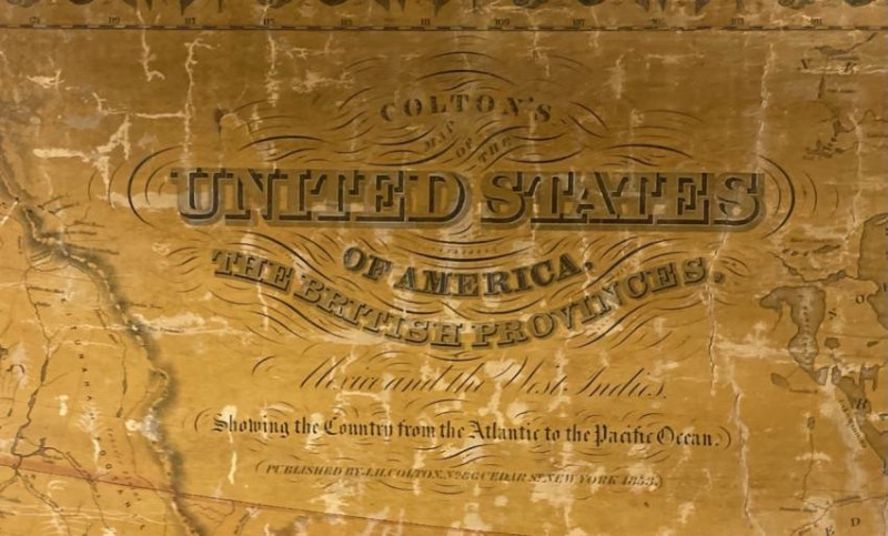 [WALL MAP]. Colton&apos;s map of the U.S.A . NY: 1853