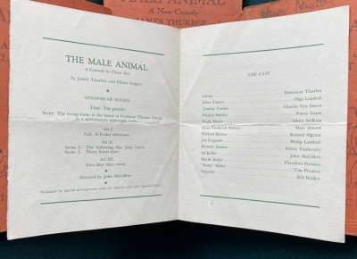 THURBER Male Animal (3 assoc. copies) + program