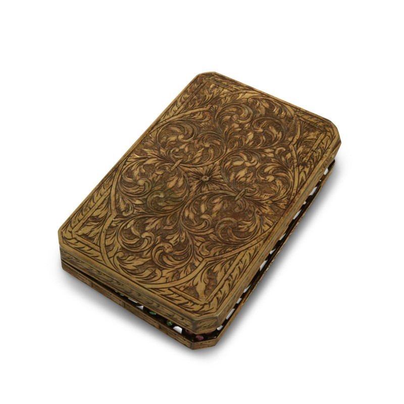 Art Nouveau Ruby, Sapphire &amp; Emerald Dresser Box