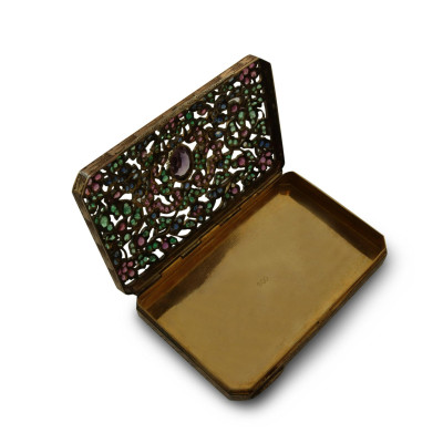 Art Nouveau Ruby, Sapphire &amp; Emerald Dresser Box