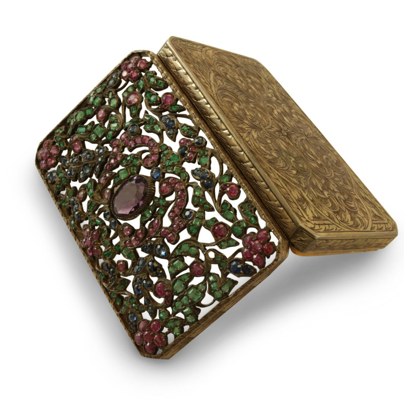 Art Nouveau Ruby, Sapphire &amp; Emerald Dresser Box