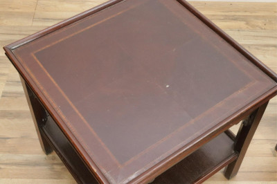 Pair Georgian Style Inlaid Mahogany End Tables