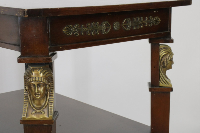 Empire Style Brass Mounted Mahogany End Table