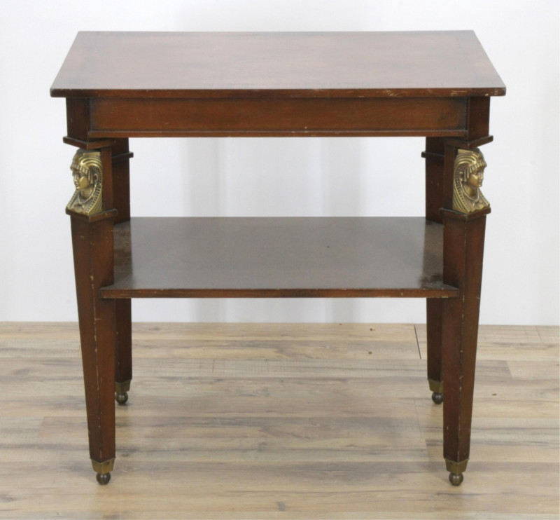 Empire Style Brass Mounted Mahogany End Table