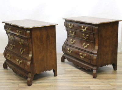 Pair Baker Burl Walnut Chest of Drawers