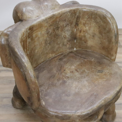 African Hardwood Elephant Throne Chair