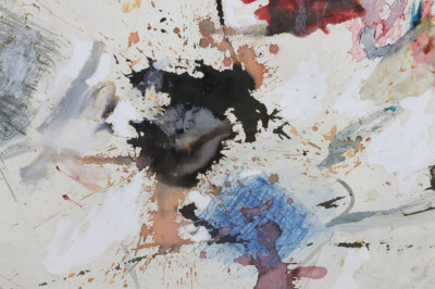 Large Contemporary Mixed Media Abstract On Paper