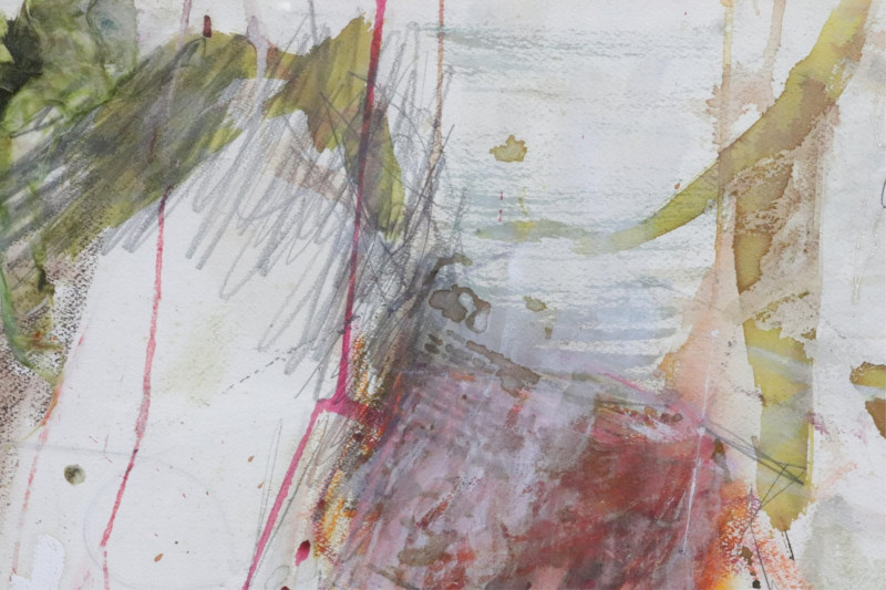 Large Contemporary Mixed Media Abstract On Paper