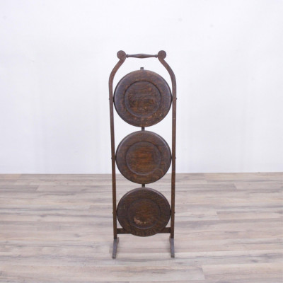 George II Mahogany Wine Table- Oak Pie Stand