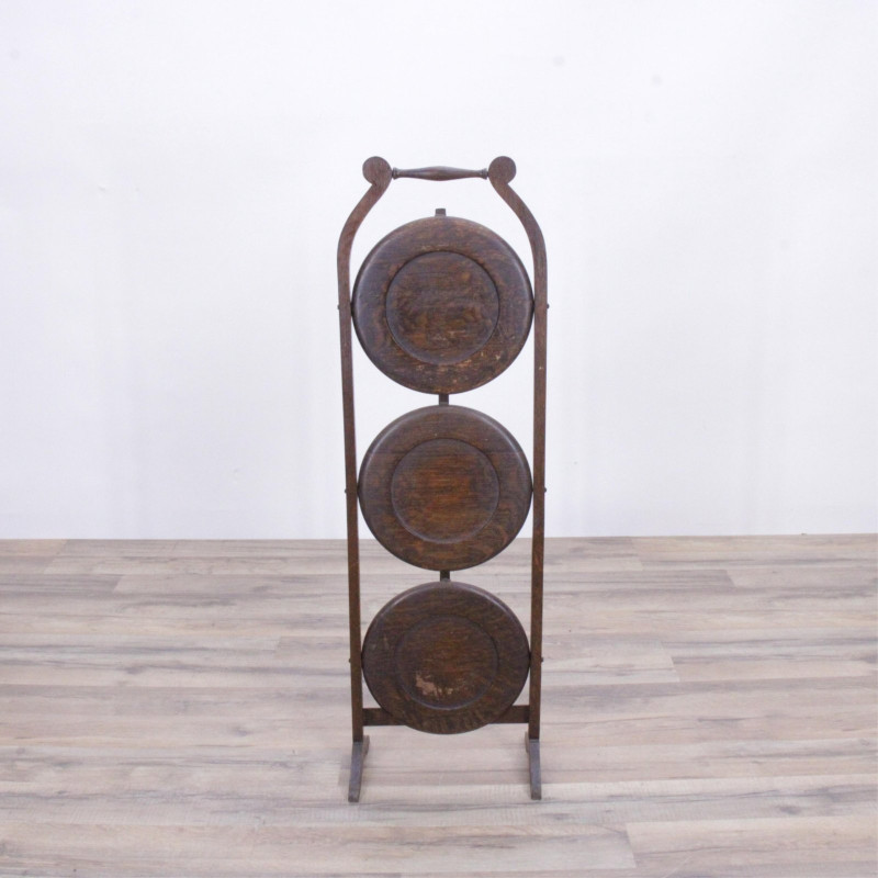George II Mahogany Wine Table- Oak Pie Stand