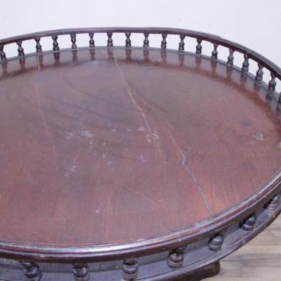 George II Mahogany Wine Table- Oak Pie Stand