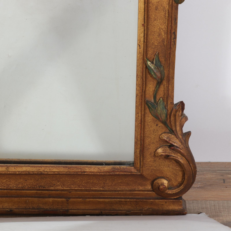 Rococo Style Gilt &amp; Red Painted Overmantel Mirror