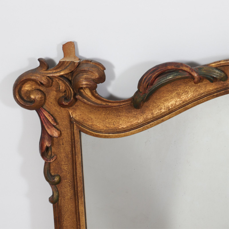 Rococo Style Gilt &amp; Red Painted Overmantel Mirror